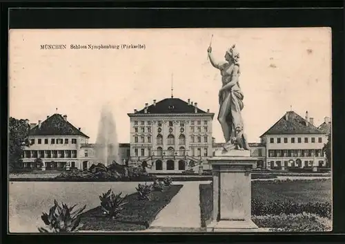 AK München, Schloss Nymphenburg (Parkseite)