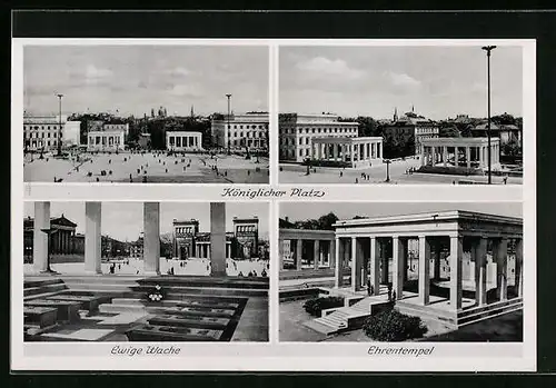 AK München, Kgl. Platz, Ewige Wache, Ehrentempel