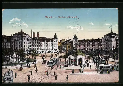 AK München, Karlstor-Rondell