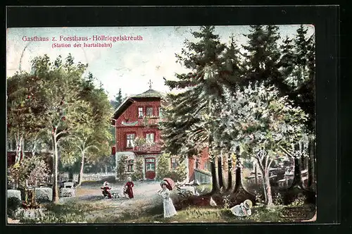 AK Höllriegelskreuth, Gasthaus zum Forsthaus