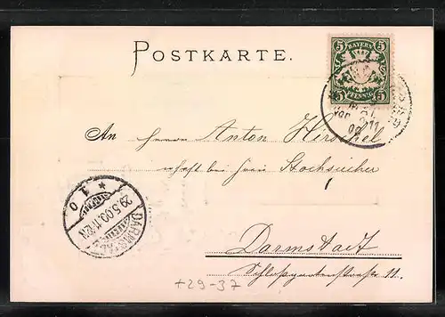 Passepartout-Lithographie München, Gärtnerplatz, Wappen