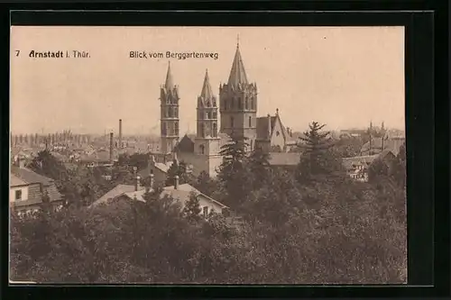 AK Arnstadt /Thür. Blick vom Berggartenweg auf den Ort