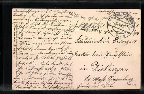 AK Donaueschingen, Schützenbrücke, Stadtkirche