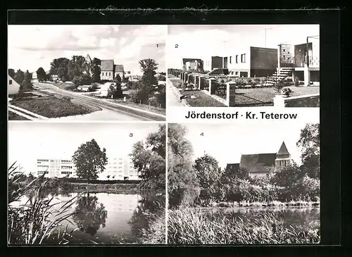AK Jördenstorf, Teterower Strasse, Eigenheimsiedlung, Kirche und Teich