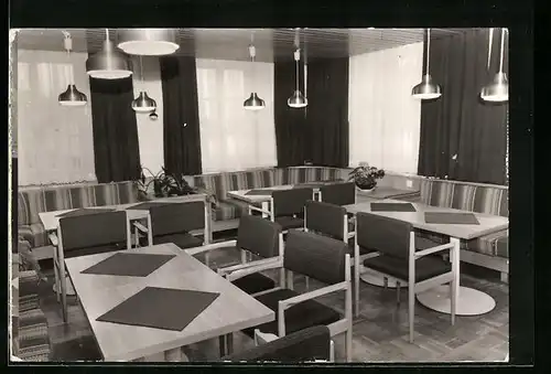 AK Fincken, Innenansicht des Betriebsferienheims VEB Bau- und Montagekombinat Chemie Halle