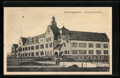 AK Recklinghausen, Bergwerksdirektion von der Strasse gesehen