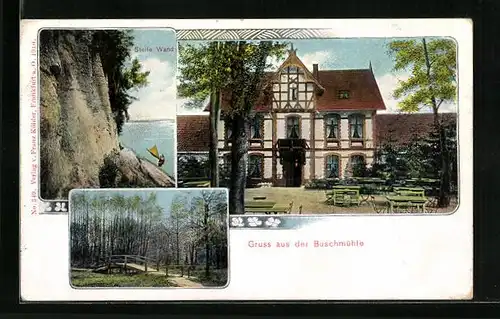 AK Frankfurt /Oder, Gasthof Buschmühle, Steile Wand