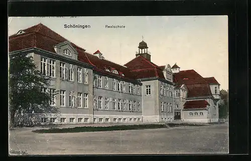 AK Schöningen, Realschule von der Strasse gesehen