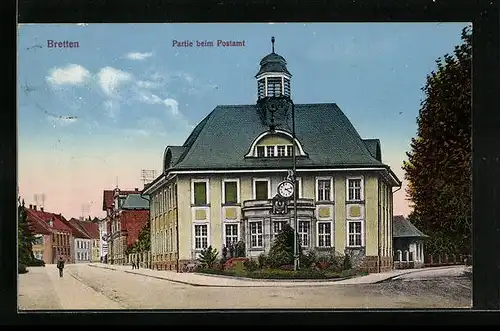 AK Bretten, Strassenpartie am Postamt