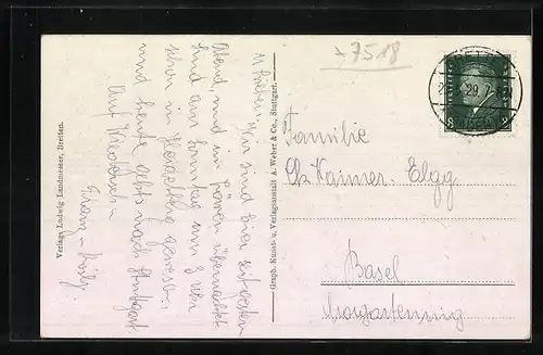 AK Bretten, Strassenpartie am Postamt