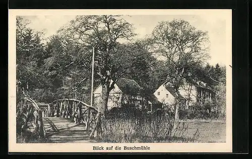 AK Frankfurt /Oder, Brücke zum Gasthof Buschmühle führend