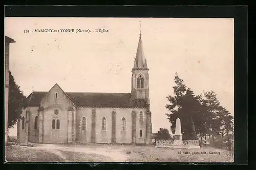 AK Marigny sur Yonne, L`Église