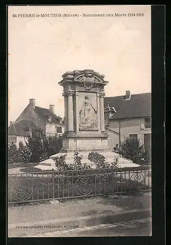 AK St-Pierre-le-Moutier, Monument aux Morts 1914-1918