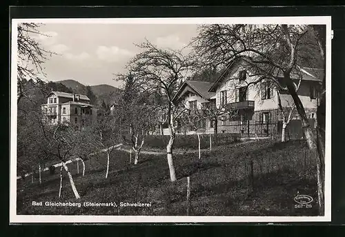 AK Bad Gleichenberg, Schweizerei von Obstbäumen aus