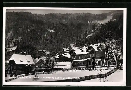 AK Spital am Semmering, Pension Onkel Fritz und Umgebung im Schnee