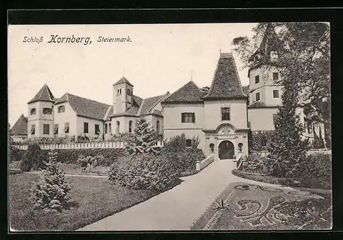 AK Kornberg, Schloss Kornberg mit Gartenanlage