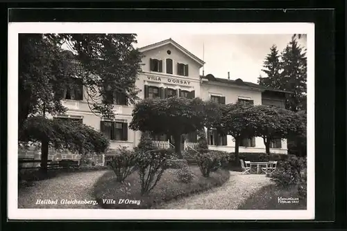 AK Gleichenberg, Villa D`Orsay mit Garten