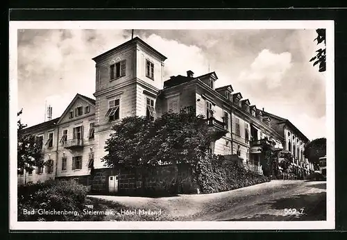 AK Bad Gleichenberg, Hotel Mailand von der Strasse aus