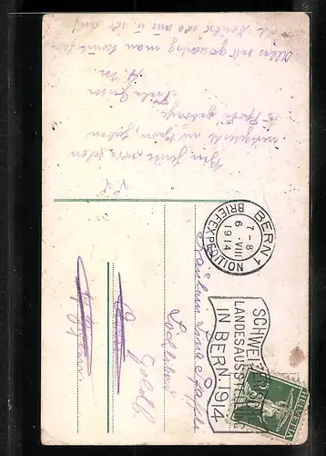 AK Bern, Kirchenfeldbrücke mit Ortsansicht