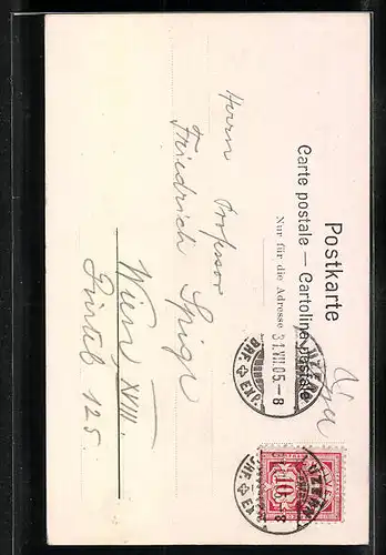 AK Küssnacht, Hohle Gasse mit Kapelle