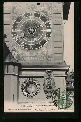 AK Bern, Die Uhr am Zeitglockenturm, Kunstuhr