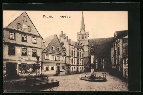 AK Kronach, Blick auf den Kirchplatz