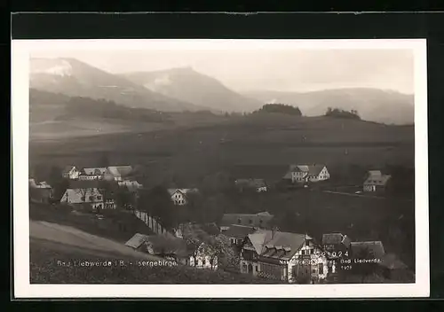 AK Bad Liebwerda, Ort im Isergebirge aus der Vogelschau