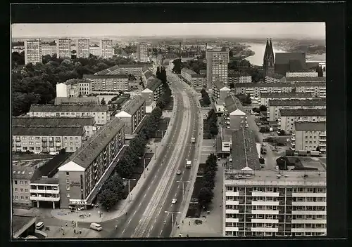 AK Frankfurt /Oder, Karl-Marx-Strasse mit Blick vom Hochhaus