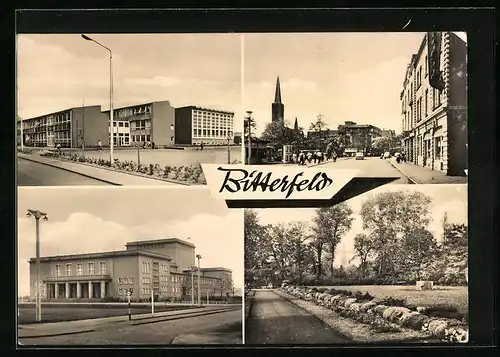 AK Bitterfeld, Kulturpalast Wilhelm Pieck, Polytechnische Oberschule, Stadtpark