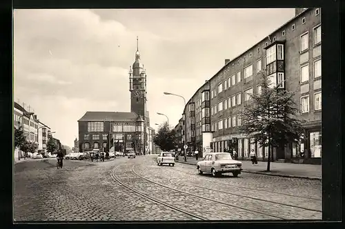 AK Dessau, Rathaus, Strasse der Deutsch-Sowjetischen Freundschaft