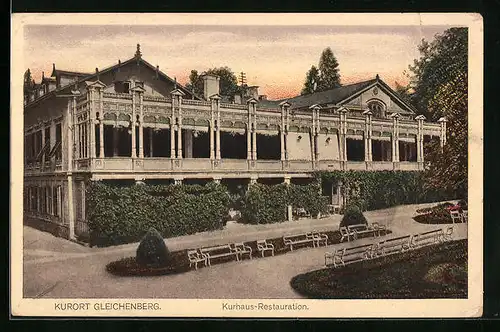 AK Bad Gleichenberg, Kurhaus-Restaurant mit Grünanlagen