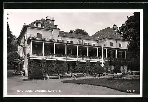 AK Bad Gleichenberg, Grünanlagen vor dem Kurhotel