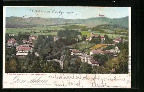 AK Gleichenberg, Ortsansicht aus der Vogelschau