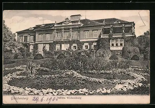 AK Gleichenberg, Villa Wickenburg mit Grünanlage