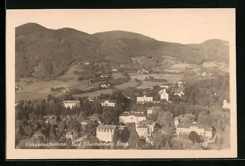 AK Gleichenberg, Fliegeraufnahme mit Blick über den Ort