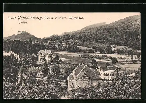 AK Gleichenberg, Panorama mit Schloss