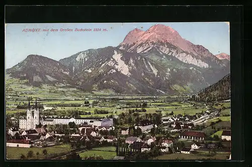 AK Admont, Totalansicht mit dem Grossen Buchstein