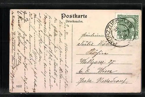 AK Mürzsteg, Panorama mit kaiserl. Jagdschloss