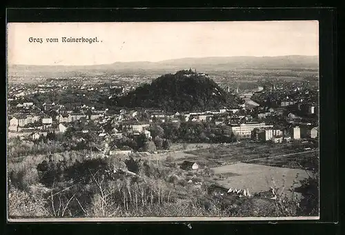 AK Graz, Totalansicht vom Rainerkogel