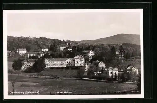 AK Bad Gleichenberg, Panorama mit Hotel Mailand