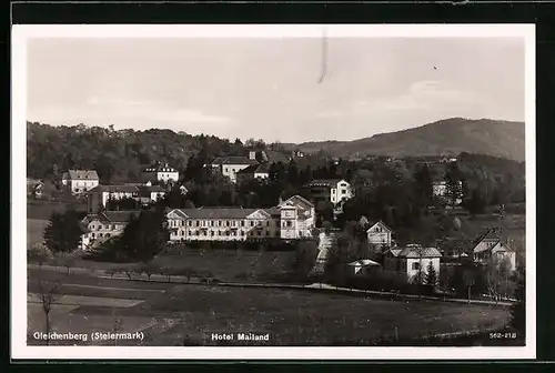 AK Bad Gleichenberg, Totalansicht mit Hotel Mailand