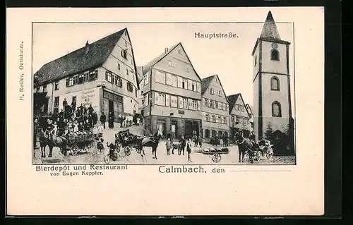 AK Calmbach b. Wildbad, Gasthaus von Eugen Keppler, Hauptstrasse