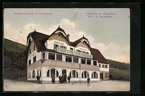 AK Enzklösterle b. Wildbad, Gasthaus zur Enztallust von G. Groetzinger