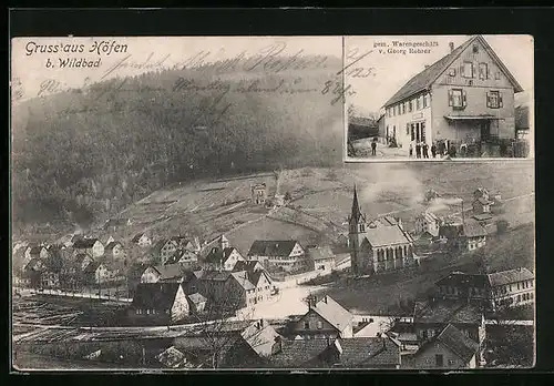 AK Höfen /Wildbad, Gemischtwarengeschäft von Georg Rohrer