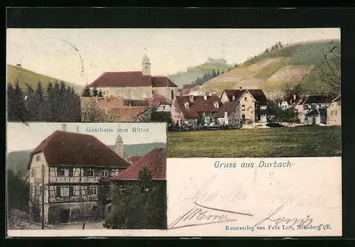 AK Durbach, Gasthaus zum Ritter, Ortsansicht