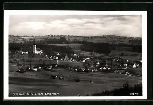 AK St. Marein a. Pickelbach, Ortsansicht mit Kirche