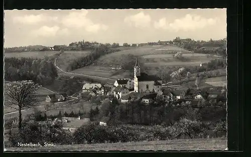 AK Nestelbach, Totalansicht mit Kirche