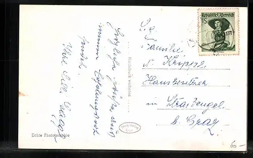 AK Lassnitzhöhe, Häuseransicht mit Strassenpartie