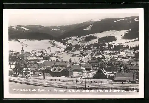 AK Spital am Semmering, Ortsansicht gegen Stuhleck