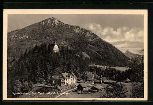 AK Siegmundsberg b. Mariazell, Erholungsheim mit Bergpanorama